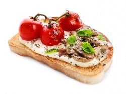 Сандвичи с крема сирене, мариновани гъби, чери домати и рукола - снимка на рецептата